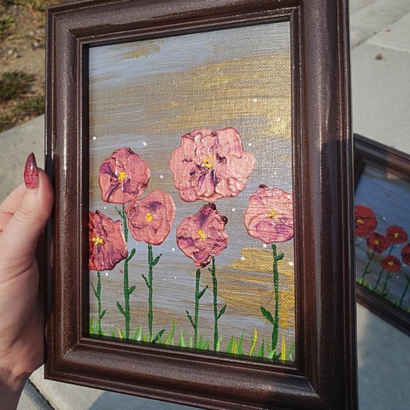 2 5×5 Acrylic Paintings - Picture 4 of 4